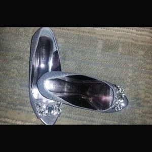 Bling silver small wedge shoes